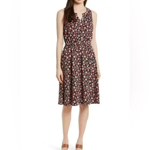 Kate Spade S Black Floral Sleeveless Studded Dress - Picture 1 of 8